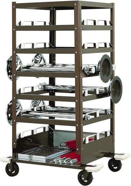 Tensator - 450 Lb Capacity, 32" Wide x 32" Long x 72" High Storage Rack Cart - 6 Shelf, Steel, Rubber Casters - Exact Tool & Supply