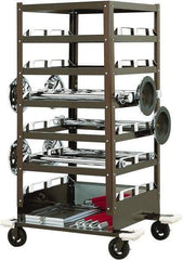 Tensator - 450 Lb Capacity, 32" Wide x 32" Long x 72" High Storage Rack Cart - 6 Shelf, Steel, Rubber Casters - Exact Tool & Supply