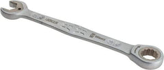 Wera - 9/16" 12 Point Combination Wrench - 7-1/2" OAL, Chrome Molybdenum Steel, Satin Finish - Exact Tool & Supply