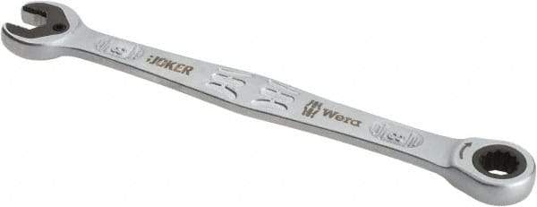 Wera - 8mm 12 Point Combination Wrench - 5-11/16" OAL, Chrome Molybdenum Steel, Satin Finish - Exact Tool & Supply