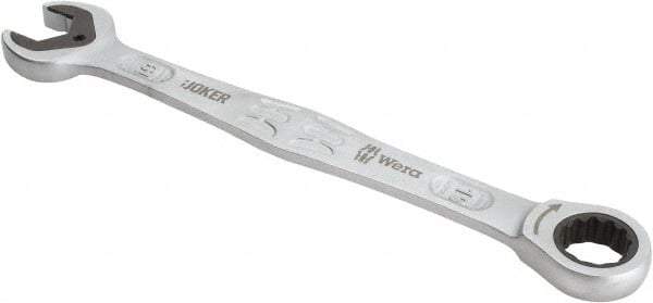 Wera - 19mm 12 Point Combination Wrench - 9-11/16" OAL, Chrome Molybdenum Steel, Satin Finish - Exact Tool & Supply