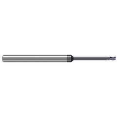 Harvey Tool - 0.04", 0.06" LOC, 1/8" Shank Diam, 2-1/2" OAL, 3 Flute Solid Carbide Square End Mill - Exact Tool & Supply