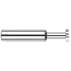 Harvey Tool - 1/4" Cut Diam, 1/64" Cut Width, 1/4" Shank, Straight-Tooth Woodruff Keyseat Cutter - Exact Tool & Supply