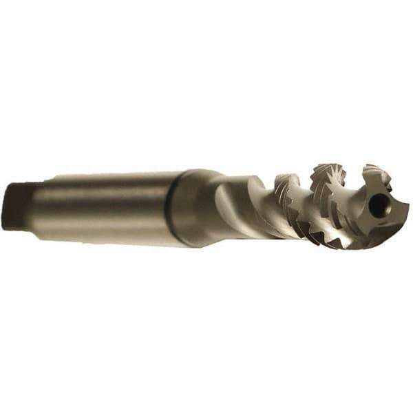 Emuge - 3/8-16 UNC 3 Flute 2B Modified Bottoming Spiral Flute Tap - Cobalt, GLT-1 Finish, 3.937" OAL, Right Hand Flute, Right Hand Thread, Series Enorm - Exact Tool & Supply