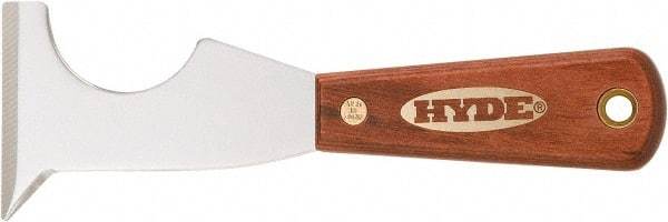Hyde Tools - Stiff High Carbon Steel Chisel Scraper - 2-1/2" Blade Width x 2-1/2" Blade Length, Hardwood Handle - Exact Tool & Supply