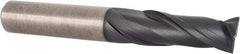 Accupro - 3/8", 1" LOC, 3/8" Shank Diam, 2-3/4" OAL, 2 Flute, Solid Carbide Square End Mill - Single End, TiAlN Finish, Spiral Flute, 30° Helix, Centercutting, Right Hand Cut, Right Hand Flute - Exact Tool & Supply