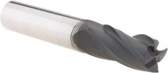 Accupro - 1/2", 1" LOC, 1/2" Shank Diam, 3" OAL, 4 Flute, Solid Carbide Square End Mill - Single End, Diamond Finish, Spiral Flute, 30° Helix, Centercutting, Right Hand Cut, Right Hand Flute - Exact Tool & Supply