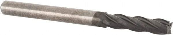 Accupro - 1/8", 1/2" LOC, 1/8" Shank Diam, 1-1/2" OAL, 4 Flute, Solid Carbide Square End Mill - Single End, Diamond Finish, Spiral Flute, 30° Helix, Centercutting, Right Hand Cut, Right Hand Flute - Exact Tool & Supply