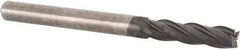 Accupro - 1/8", 1/2" LOC, 1/8" Shank Diam, 1-1/2" OAL, 4 Flute, Solid Carbide Square End Mill - Single End, Diamond Finish, Spiral Flute, 30° Helix, Centercutting, Right Hand Cut, Right Hand Flute - Exact Tool & Supply