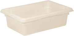 Rubbermaid - Rectangular, White Polyethylene Food Tote Box - 6" High x 12" Wide x 18" Long, with Snap-On Lid - Exact Tool & Supply