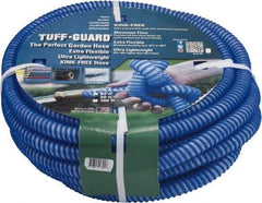 JGB Enterprises - 100' Long Garden Hose - 5/8" Diam, 5/8" GHT, Polypropylene, 100 psi, Hot Water Compatible, All Season, Blue - Exact Tool & Supply