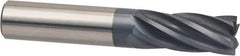 Accupro - 1/2", 6 Flute, Single End, Solid Carbide, 0.02" Corner Radius End Mill - 3" OAL, 25° Helix, Right Hand Flute, 1-1/4" LOC, Right Hand Cut - Exact Tool & Supply