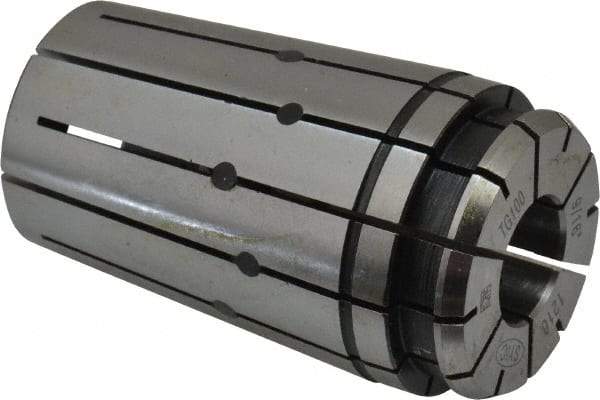 Parlec - TG/PG 100 9/16" Coolant Single Angle Collet - 0.0005" TIR, 2-3/8" OAL, 1.379" Overall Diam - Exact Tool & Supply