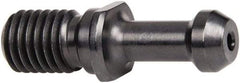 Parlec - C Style, CAT40 Taper, 5/8-11 Thread, 45° Angle Radius, Standard Retention Knob - 2.3" OAL, 0.588" Knob Diam, 0.13" Flange Thickness, 1.268" from Knob to Flange, 0.635" Pilot Diam, 0.157" Coolant Hole, Through Coolant - Exact Tool & Supply
