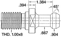 Parlec - Style C CAT50 1-8 45° 0.904" Diam Retention Knob - Exact Tool & Supply
