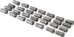 Parlec - 29 Piece, 1/8" to 9/16" Capacity, Double Angle Collet Set - Series DA100 - Exact Tool & Supply