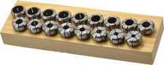 Parlec - 17 Piece, 1/4" to 3/4" Capacity, Double Angle Collet Set - Series DA180 - Exact Tool & Supply