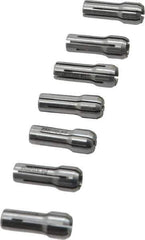 Parlec - 7 Piece, 1/16" to 1/4" Capacity, Double Angle Collet Set - Series DA300 - Exact Tool & Supply