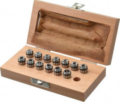 Parlec - 13 Piece, 0.5mm to 7mm Capacity, ER Collet Set - Increments of 0.5mm, Series ER11 - Exact Tool & Supply