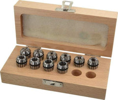Parlec - 10 Piece, 0.5mm to 10mm Capacity, ER Collet Set - Increments of 1mm, Series ER16 - Exact Tool & Supply