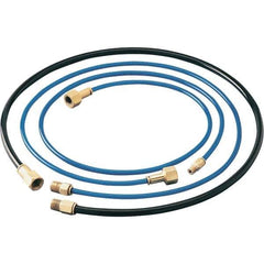 Dynabrade - 1/4" ID x 3/8" OD 6' Long Hose - Female/Male Ends, 90 Working psi, 1/4" Fitting, Black & Blue - Exact Tool & Supply