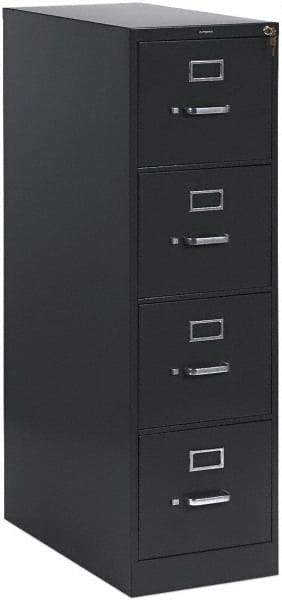 Hon - 15" Wide x 52" High x 26-1/2" Deep, 4 Drawer Vertical File with Lock - Steel, Charcoal - Exact Tool & Supply