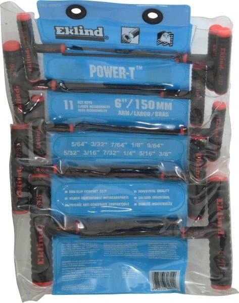 Eklind - 11 Piece T-Handle Hex Key Set - Exact Tool & Supply