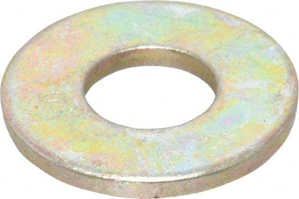 Value Collection - 5/16" Screw, Grade SAE 1035-1050 Alloy Steel USS Flat Washer - 0.37" ID x 0.905" OD, 0.104" Thick, Zinc Yellow Dichromate Finish - Exact Tool & Supply