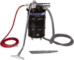 Guardair - 30 Gal Steel Tank, Air Powered Pneumatic Canister Wet/Dry Vacuum - 15 Peak hp, 20' Hose Fitting, Cartridge Filter, Accessories Included - Exact Tool & Supply