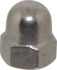 Value Collection - M6x1 Metric Coarse, 10mm Width Across Flats, Uncoated, Stainless Steel Acorn Nut - 12mm Overall Height, Austenitic A2, DIN 1587 - Exact Tool & Supply