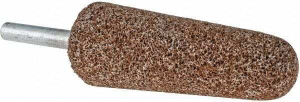 Norton - 1" Head Diam x 2-3/4" Thickness, A3, Tree End, Aluminum Oxide Mounted Point - Brown, Very Coarse Grade, 36 Grit, 15,530 RPM - Exact Tool & Supply