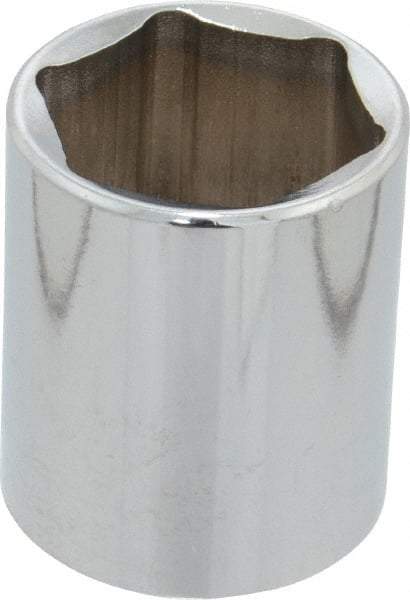 Proto - 1/2" Drive, Standard Hand Socket - 6 Points, 1-3/4" OAL, Chrome Finish - Exact Tool & Supply