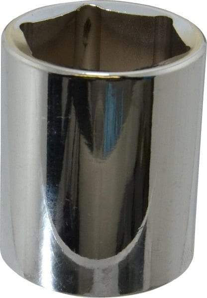 Proto - 1/2" Drive, Standard Hand Socket - 6 Points, 1-3/4" OAL, Chrome Finish - Exact Tool & Supply