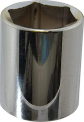 Proto - 1/2" Drive, Standard Hand Socket - 6 Points, 1-3/4" OAL, Chrome Finish - Exact Tool & Supply