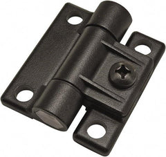 80/20 Inc. - 1-7/16" Long x 1-11/16" Wide x 12.7mm Thick, Adjustable Hinge - Black Acetal, No Finish - Exact Tool & Supply