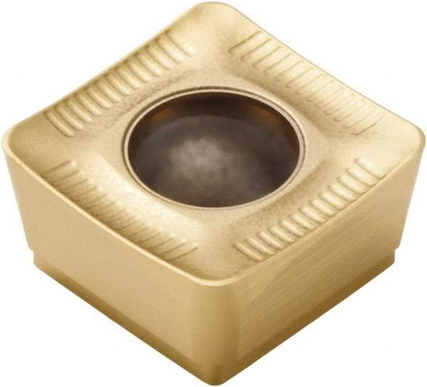 Seco - SCET120612 ME10 Grade F40M Carbide Milling Insert - TiAlN/TiN Finish, 1/4" Thick, 1/2" Inscribed Circle, 0.047" Corner Radius - Exact Tool & Supply