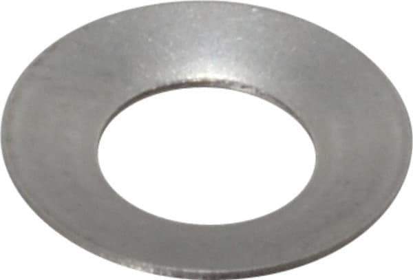 Gardner Spring - #12 Bolt, 0.22" ID, Grade 302 Stainless Steel, Belleville Disc Spring - 7/16" OD, 0.031" High, 0.016" Thick - Exact Tool & Supply