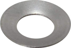 Gardner Spring - #12 Bolt, 0.22" ID, Grade 302 Stainless Steel, Belleville Disc Spring - 7/16" OD, 0.031" High, 0.016" Thick - Exact Tool & Supply