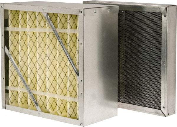 Extract-All - 8 Inch Thick x 12 Inch Wide, Synthetic Plus Activated Carbon 95 Percent Rigid Cell Plus Adsorption Module Air Filter - Exact Tool & Supply