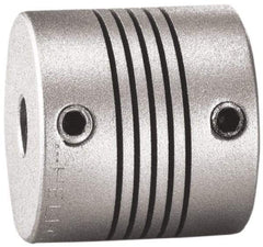 Lovejoy - 3/8" Max Bore Diam, Flexible Screw Hub Coupling - 1.12" OD, 1.12" OAL, Anodized Aluminum - Exact Tool & Supply