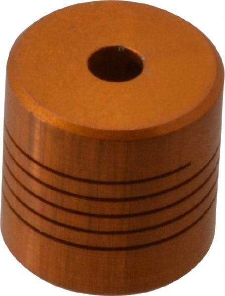 Lovejoy - 1/8" Max Bore Diam, Flexible Screw Hub Coupling - 1/2" OD, 1/2" OAL, Anodized Aluminum - Exact Tool & Supply