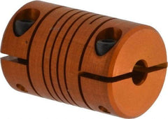 Lovejoy - 1/8" Max Bore Diam, Flexible Clamp Hub Coupling - 1/2" OD, 3/4" OAL, Anodized Aluminum - Exact Tool & Supply