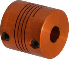 Lovejoy - 1/4" Max Bore Diam, Flexible Screw Hub Coupling - 3/4" OD, 3/4" OAL, Anodized Aluminum - Exact Tool & Supply