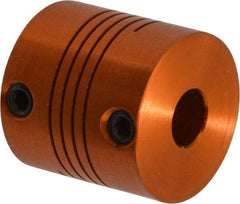 Lovejoy - 1/4" Max Bore Diam, Flexible Screw Hub Coupling - 3/4" OD, 3/4" OAL, Anodized Aluminum - Exact Tool & Supply