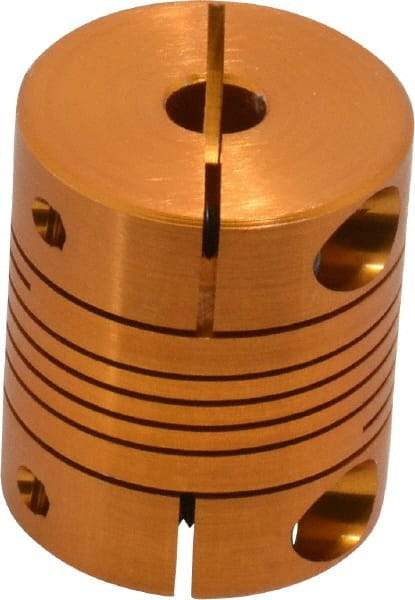 Lovejoy - 3/16" Max Bore Diam, Flexible Clamp Hub Coupling - 3/4" OD, 0.9" OAL, Anodized Aluminum - Exact Tool & Supply