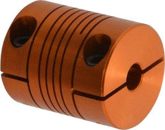 Lovejoy - 1/4" Max Bore Diam, Flexible Clamp Hub Coupling - 3/4" OD, 0.9" OAL, Anodized Aluminum - Exact Tool & Supply