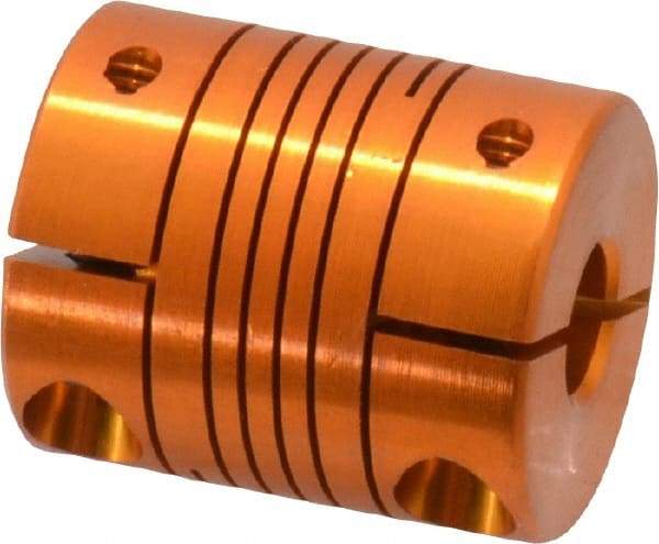 Lovejoy - 1/4" Max Bore Diam, Flexible Clamp Hub Coupling - 3/4" OD, 0.9" OAL, Anodized Aluminum - Exact Tool & Supply