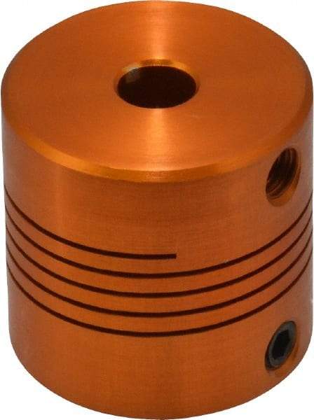 Lovejoy - 1/4" Max Bore Diam, Flexible Screw Hub Coupling - 1" OD, 1" OAL, Anodized Aluminum - Exact Tool & Supply