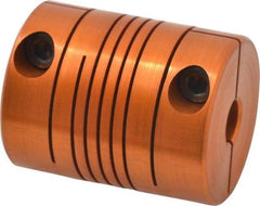 Lovejoy - 1/4" Max Bore Diam, Flexible Clamp Hub Coupling - 1" OD, 1-1/4" OAL, Anodized Aluminum - Exact Tool & Supply