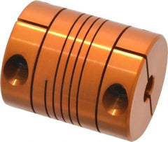 Lovejoy - 3/8" Max Bore Diam, Flexible Clamp Hub Coupling - 1" OD, 1-1/4" OAL, Anodized Aluminum - Exact Tool & Supply